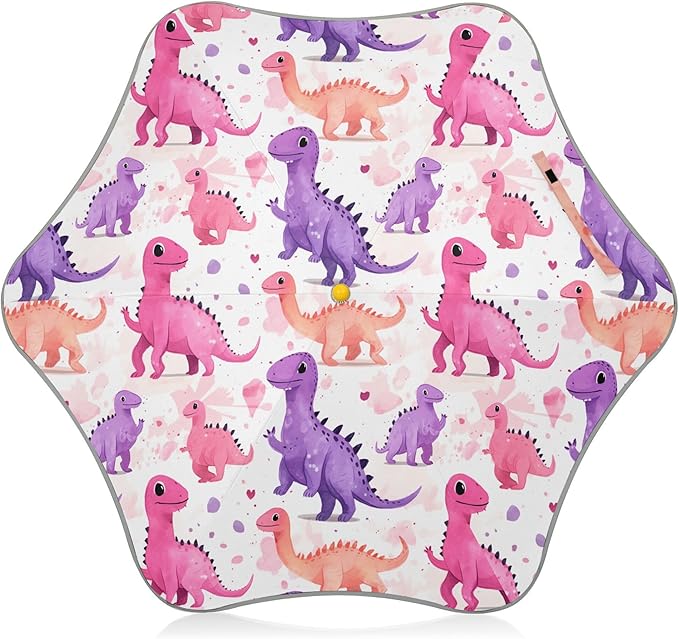 ALAZA Cute Dino Dinosaur Kids Umbrella for Girls Boys Toddler Children Rain & Sun Umbrella