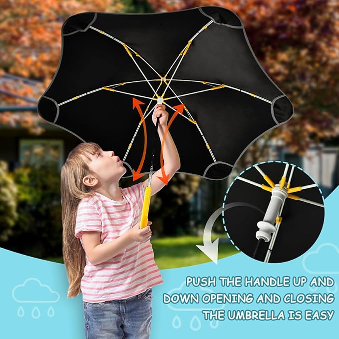 ALAZA Kids Umbrella Stick Umbrellas Cute Umbrella for Boys Girls Toddler UV/Sun Rain Windproof