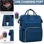 LOVEVOOK Laptop Backpack for Women,18 Inch Professional Womens Travel Backpack Purse Computer Laptop Bag Nurse Teacher Backpack,Waterproof College Work Bags Carry on Back Pack with USB Port,Royal Blue
