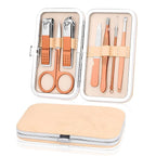 Manicure Set-Stainless Steel Nail Care Set-Professional 7 in 1 Ingrown Toenail Clipper Grooming Tool-Pedicure Kit & Toe Nail Cutter-Thick Nail Scissors Toiletries with Cuticle Trimmer (Rose Gold)