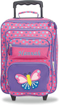 Lillian Vernon Personalized Kids Suitcases for Girls, 5-Pocket 3-D Butterfly Design Rolling Luggage Set, Customizable Travel Carrier on Wheels