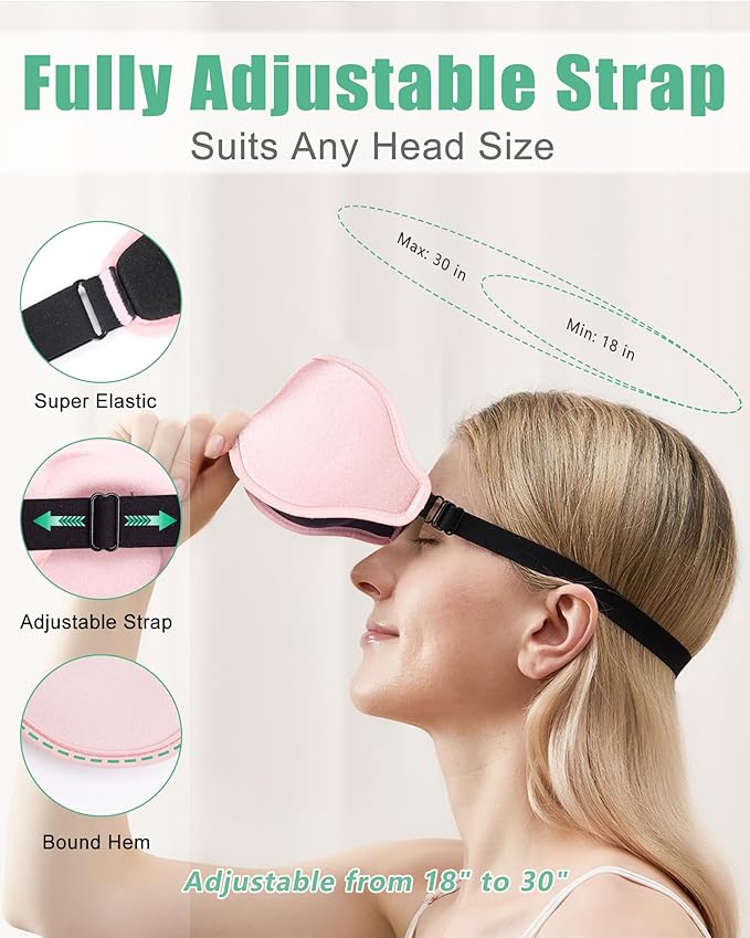 BeeVines 2 Pack 3D Contoured Sleep Mask Sleeping Eye Masks for Lash Extensions, Night Molded Mask with Adjustable Strap, 100% Block Light Eye Shade Cover for Traveling Yoga Nap