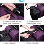 Wisdompro 2 Pcs Add a Bag Luggage Strap, Heavy Duty Adjustable Suitcase Belt Travel Attachment Travel Accessories for Connecting Your Luggage Together - Black (T-Type and Normal)
