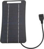 Hilitand 5W 5V USB Solar Panel Charger, Portable Monocrystalline Silicon Handheld Solar Panel for Camping Travel Outdoor (Black)