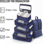 Veken 8 Set Packing Cubes for Travel Essentials, Suitcase Organizer Bags in 4 Sizes, Carry-On Luggage Accessories with Large Laundry & Hanging Toiletry Bag, Must-Have for Airplane, Road Trip & Camping
