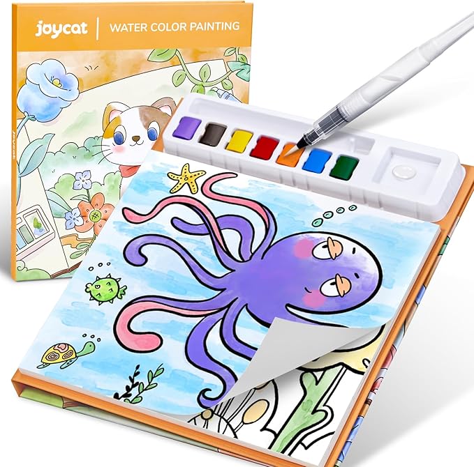 JoyCat Paint with Water Coloring Books for Toddlers, Watercolor Painting Sets for Kids Ages 3-5 4-8, Arts and Crafts Drawing Activities Toy Birthday Gifts for Boys Girls (Common Knowledge)
