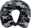 Wolf Essentials Adult Cozy Soft Microfiber Neck Pillow for Travel – Compact, Machine Washable - Perfect for Airplane, Car, or Home Use - Filled and Finished in The USA – Black Camo