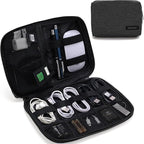 BAGSMART Electronics Organizer Travel Case, Small Cord Bag for Travel Essentials, Tech bag for Men Women, Cable Organizer for Phone, SD Card, Black