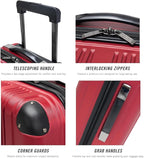 Kenneth Cole REACTION Out of Bounds Lightweight Hardshell 4-Wheel Spinner Luggage, Scarlet Red, 20-Inch Carry On