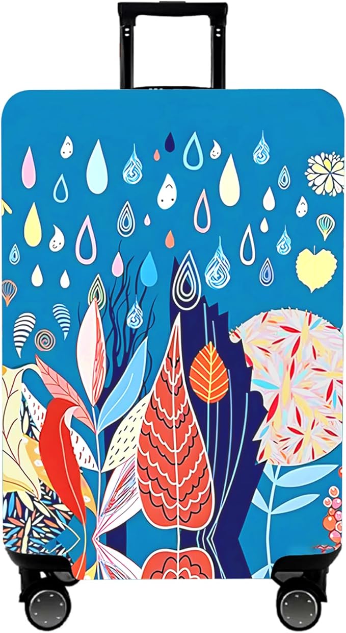 WUJIAONIAO Travel Luggage Cover Baggage Suitcase Cover Protector Skins 18-32 Inch (rainy season, S (for 18-20 inch luggage))