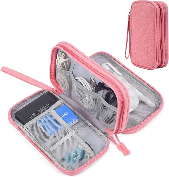 CAOODKDK Electronic Organizer Travel USB Cable Accessories Bag/Case,Waterproof for Power Bank,Charging Cords,Chargers,Mouse,Earphones Flash Driver