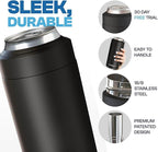 Frost Buddy Universal Can Cooler - Fits all - Stainless Steel Can Cooler for 12 oz & 16 oz Regular or Slim Cans & Bottles - Stainless Steel (Vanilla Ice Cream)