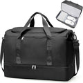 Large Travel Duffle Bag,Carry on Overnight Weekend Bag with Shoes Compartment,Weekender Bags for Women for Travel Business Trips Sport Hospital,Black