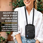 Neck Wallet with RFID Blocking - Hidden Travel Passport Holder Pouch | Concealed Under Clothing, Anti-Theft Security | Adjustable & Lightweight for Vacation, Airports