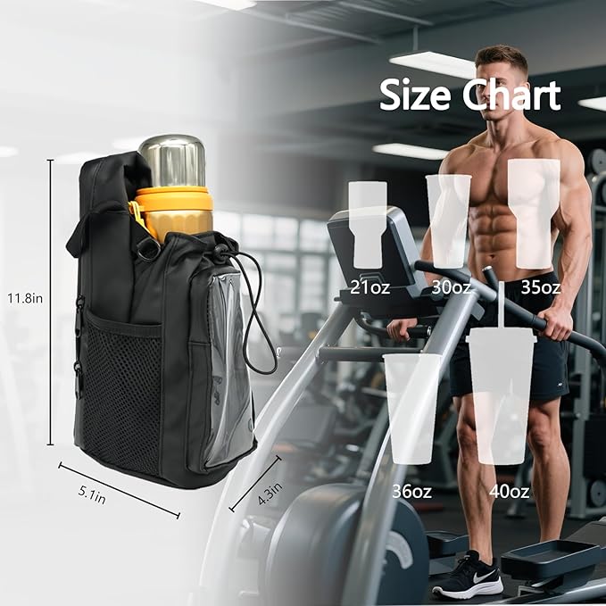 Magnetic Gym Bag for Men & Women - Adjustable Strap，Small Gym Bag，Magnetic Large Water Bottle Holder - Ideal for Fitness, Travel & Sports