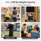 Telescoping Folding Camping Stool, Portable Adjustable Height Outdoor Chair, 1-Second Setup, Compact Lightweight for Camping, Fishing, Hiking (US Mint)