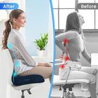 CushZone Seat Cushion, Memory Foam Office Chair Seat Cushion for Office Chairs/Car/Long Trip/Desk Chair/Gaming, Extra Large Size for Sciatica & Hip & Tailbone Pain Relief, Sciatica Support (Blue)