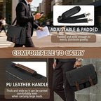 RAINSMORE Messenger Bag for Men 15.6-17.3 Inch Laptop Bag Water-resistant Canvas Briefcase Computer Satchel for Work College
