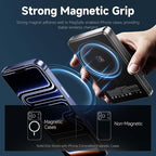 Qi2 Magnetic Portable Charger 10000mAh, 15W Wireless & 22.5W USB-C Fast Charger with Stand & LED Display, for iPhone 17/16/15/14,Grey