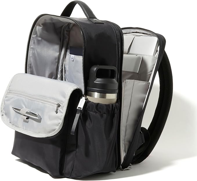 Baggallini Tribeca Expandable Laptop Backpack - 15"x11" Lightweight RFID Computer Bag for Work & Travel with Luggage Sleeve