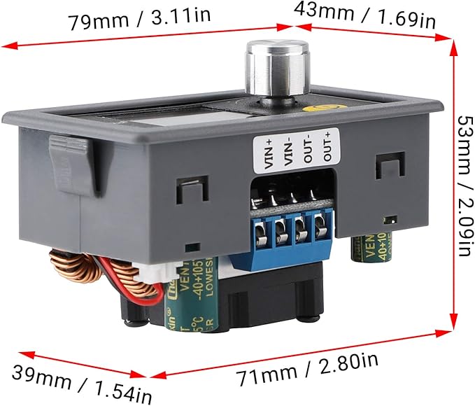 DROK Adjustable Voltage Regulator DC, Buck Boost Converter 6.0V-36V 9v 12v to DC 0.6-36V 24v 5A Power Supply Panel, Constant Current Volt Step Up Down Module
