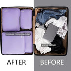 BAGAIL 4 Set/6 Set/8 Set Compression Packing Cubes Travel Accessories Expandable Packing Organizers(Lavender ClothPattern 4 Set)