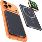 3-in-1 5000mAh for Magsafe Power Bank Thin Slim 22.5W Fast Charging Type C Magnetic Battery Pack Powerbank for Travel, Mini Wireless Portable Charger for iPhone 17 16 15 14 13 12 Watch Android, Black