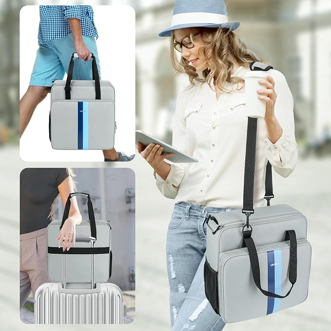 Coffee Maker Travel Bag Compatible with Keurig K-Mini,Single Serve Coffee Brewer Carrying Case Compatible for K-Mini Plus with Multiple Pockets for K-Cup Pods,Grey(Bag Only)