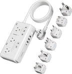TESSAN Voltage Converter US to Europe 220 to 110, Universal Travel Adapter Voltage Converter with 4 USB Ports (1 USB C), 3 AC and EU UK AU IT in ZA Plug Power Adapter, Step Down Transformer, 4 FT