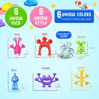 Baby Bath Toys Suction Toy: No Hole Bath Toy for Baby Toddlers - Kids Mini Sensory Fidget Suction Cup Toys for Boys Girls - Window Building Toy Road Trip Travel Essentials for Kids Gifts (Ages 3+)