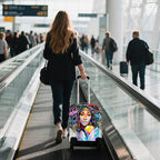 WUJIAONIAO Travel Luggage Cover Baggage Suitcase Cover Protector Skins 18-32 Inch (Graffiti A8, XL (for 29-32 inch luggage))