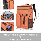 BAGPARKK Insulated Cooler Backpack,33/45 Cans Multifunctional Double Deck Leakproof Cooler Bag with Sternum Strap,Large Capacity Lightweight Travel Camping Beach Backpack