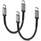 6 Inch USB C Charger Cord, 2 Pack Short USB C to C Cable Braided Fast Charging USBC Cable Compatible with iPhone 15 Samsung Galaxy S23 Ultra Google Pixel