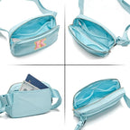 Gitus Gifts for 7 8 9 10 11 Year Old Girls Belt Bag Fanny Pack Crossbody Bags with Initial Letter Patch Birthday Gifts for Daughter Sister Friends Teen girls (Icing Blue-K)