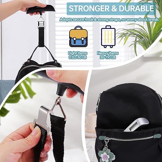 Digital Luggage Scale,3 Pack Luggage Weight Scale,110LB Handheld Digital Hanging Scales,Baggage Scale with Backlit LCD Display,Portable Suitcase Weight Scale with Hook for Travelers,Battery Included