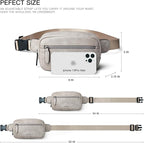 LATMAP 2L Fanny Packs Everywhere Belt Bag Small Fashion Crossbody Waist Pack Faux Leather Waterproof Sling Chest Bag For Women Trendy Grey