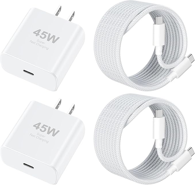 Phone 17 16 Pro Max Charger Fast Charging, 45W USB C Phone 17 16 Super Fast Charger Block with 10ft Long Type C Charging Cable Cord for i.Phone 17 Pro Max/17 Pro/17 Air/17/16/16Pro-Braided