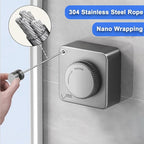 Retractable Clothesline Indoor & Outdoor, 16.2 Ft Non-Sagging Stainless Steel Laundry Washing Line with Wall Mounted Heavy Duty Design, Space-Saving Clothing Drying Rack (1, Gray)