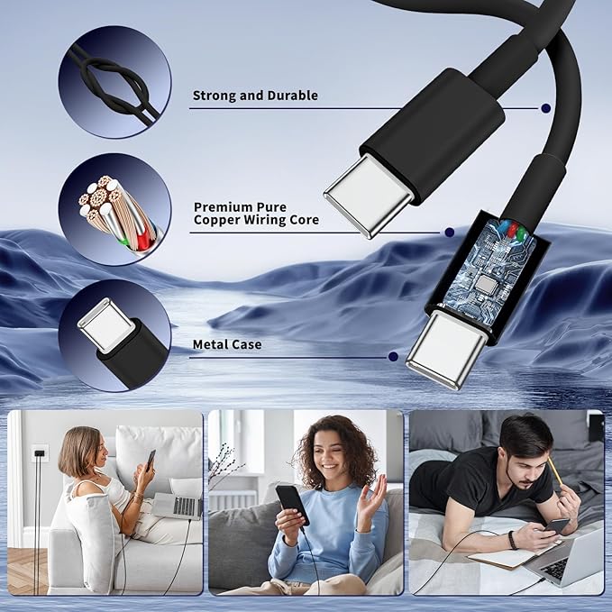 QZIIW Super Fast Samsung Charger Type C,45W Dual Port USB C Fast Charger Block [2-Pack] & Extra Long 60W 3/6/10/10FT USB C Cable - PD Quick Charging 3.0 For Samsung Galaxy S25 Ultra/S24+/S23 iPhone 16