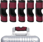 uxcell 5 Pcs Luggage Handle Wrap, Hollow Neoprene Handbag Grip Cover Protector Luggage Identifiers Suitcase Handle Wraps for Luggage Suitcase Travel Bags, Wine Red
