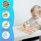 MTYOKILN Magnetic Color & Number Maze - Montessori Wooden Color Matching Learning Counting Puzzle Board - Toddler Fine Motor Skills Toys for Boys Girls 2 3 4 Years Old