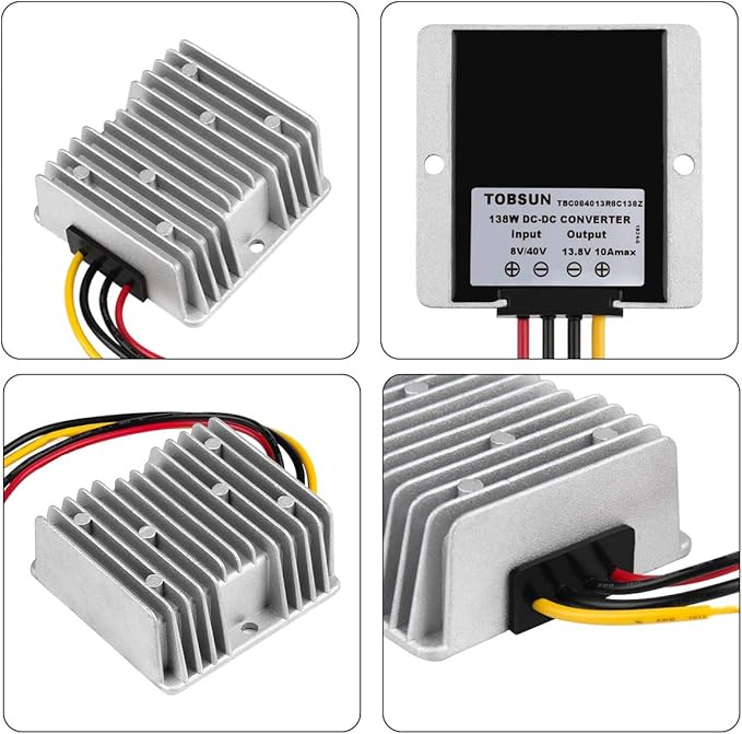 HOMELYLIFE Voltage Converter DC 8V-40V to 13.8V 10A 138W Automatic Buck Boost Step Down Up Reducer Waterproof Module Transformer for Golf Cart Club Car