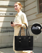 LOVEVOOK Laptop Bag for Women, 17.3 Inch Work Tote Computer Bag With Large Cup Holder, Lightweight Large Laptop Briefcase for Travel, Bussiness, Teacher