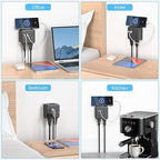 Multi Plug Outlet Extender with 2 USB-A + 2 USB-C & Phone Holder, HITRENDS 1875W/16A 4-Outlet Extender, Non Surge Protector Travel Cruise Ship Essentials, Electrical Wall Splitter for Home Office