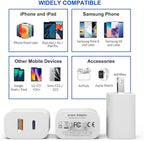 3 Pack i Phone 17 16 15 14 USB C Charger Block, iGENJUN 20W Dual Port QC + PD 3.0 Power Adapter Wall Charger, Double Fast Plug Charging Brick for i Phone 17/17 Pro/16/15/14/X, Samsung Galaxy - White