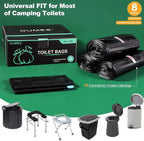 Portable Toilet Bags with Poo Gel Set, 8 Gallon Camping Toilet Bags with Absorbent Gels, Waste Bags, Leak-Proof Trash Bag for Camping Potty, Traveling