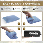 Ivellow Memory Foam Travel Pillow Compressible Camping Pillow for Sleeping Shredded Memory Foam Pillow Compact Firm Supportive Travel Pillow for Adults Kids Outdoor Hiking Essential Gear Blue-S