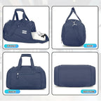 Gym Bag for Men & Women - 30L Duffel Bag with Shoe Compartment, Weekender Water Resistant Duffle Bag for Travel, Sports, Fitness & Workouts, DarkBlue
