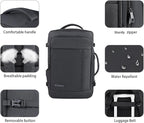 Gieury Carry On Backpack, 50L Travel Backpack, Luggage Backpack TSA Flight Approved Laptop Backpack for Men & Women, Large Expandable 40L Daypack Lightweight Business Weekender Bag, Black