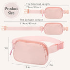 Fanny Pack Crossbody Bag for Women and Men, Belt Bag for Hiking Bum Bag with Adjustable Strap,Casual Cell Phone Pouch，Waist pack for Running Workout Sports Travel Peach